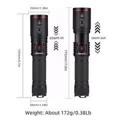 Linterna UV púrpura de 20W, 365nm/395nm, antorcha de carga tipo C