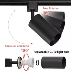 Juego completo de luces Led para riel de techo, foco de fuente de luz GU10 - FARMACU
