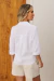 Camisa Feminina Helo com Linho Pienza Branca - Camisaria Milani