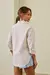 Camisa Feminina Sophia Oversize Listrada Bege - Camisaria Milani