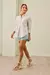 Camisa Feminina Sophia Oversize Listrada Bege na internet