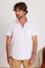 Camisa Regular com Linho Manga Curta Branca - comprar online