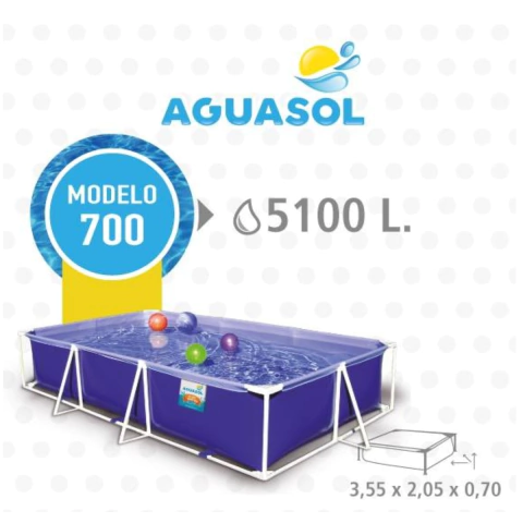 PILETA AGUASOL 700 (3.55X2.05/0.70) (2 CAJAS) - comprar online
