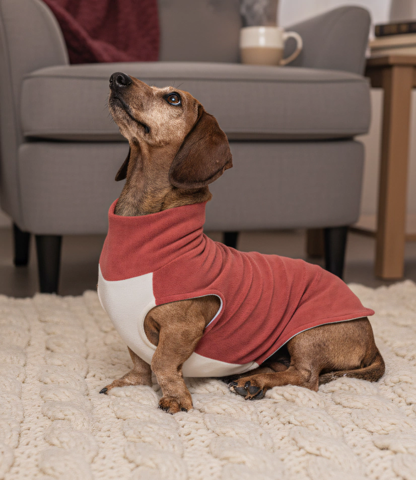 Fleece - Terracota & Off White