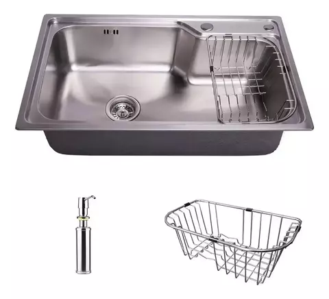 Bacha Cocina 75 X 45 X 23cm Sobre Mesada Aqua canasto Seca Platos Dispenser - comprar online