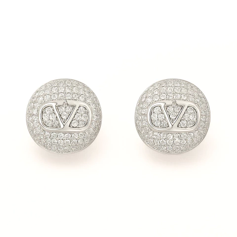 Brinco V Bola Zircônias | Dourado e Prata - comprar online