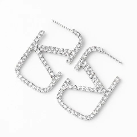 Brinco V Zircônias | Inspiração - comprar online