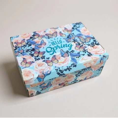 Caja de Cartón Multiuso Rosas y Mariposas 48x33 - comprar online