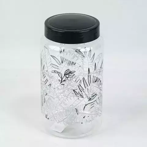 Tarro Plástico Decorado Con Hojas 1lt - comprar online
