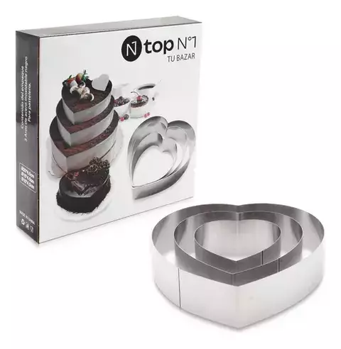Set 3 Moldes Tortas Reposteria Pasteleria Corazon - comprar online