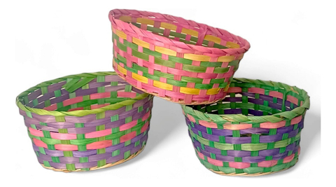 Set x3 Paneras Canastita De Mimbre
