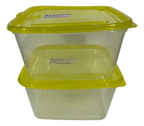 Set X2 Contenedor Hermético Cuadrado Roswell 2000ml Amarillo