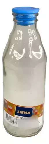 3 Botellas De Vidrio 500ml Con Tapas de Colores Siena