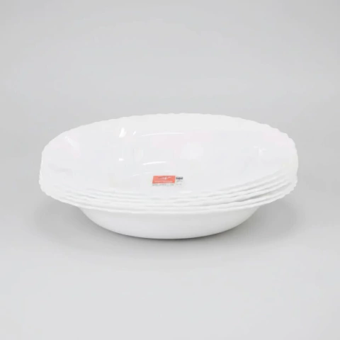 Set x6 Platos Hondos Vidrio Blanco Bormioli - comprar online