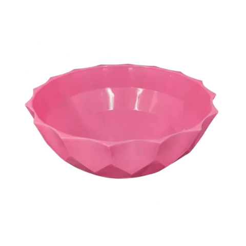 Bowl Ensaladera Facetado Plástico 20cm Rosa - comprar online