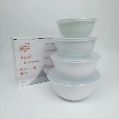 Set X 4 Contenedores Hermeticos Enlozados Con Tapa Blancos - comprar online