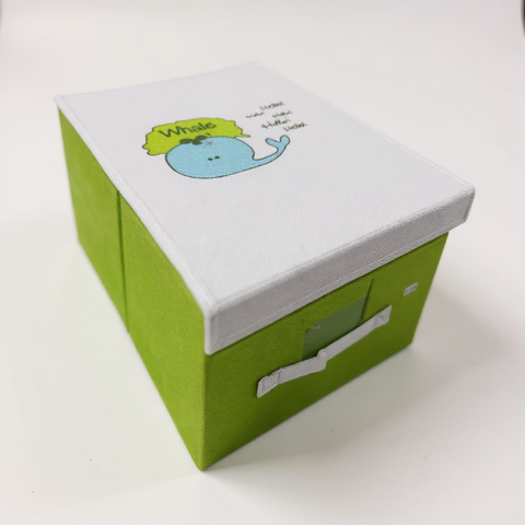Caja de Tela Grande Color Verde "Whale" - comprar online