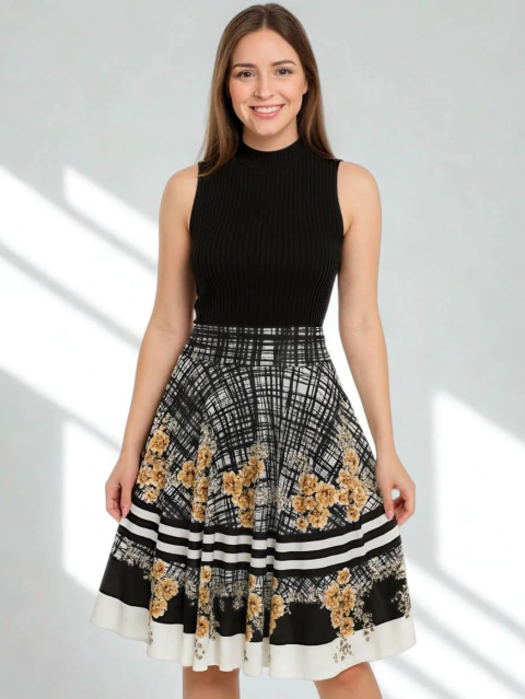 Saia Suplex Preto Listrada 360 Graus - comprar online