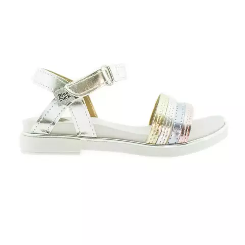 Sandalia con hebilla y faja plateada - Blueduck - comprar online