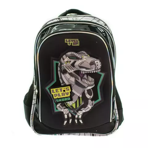 Mochila escolar negra dino play - Skora - comprar online