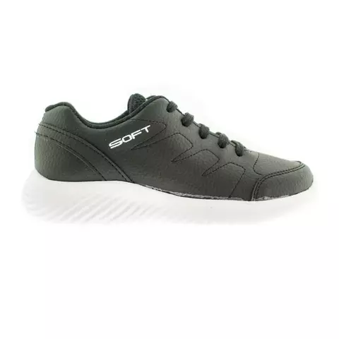 Zapatillas deportivas con cordones negras suela blanca 27/35 - Soft - comprar online