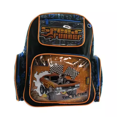 Mochila de nene autos speed runner negra - Chenson - comprar online