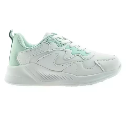 Zapatilla deportiva blanco y verde 35/40 - Wake - comprar online