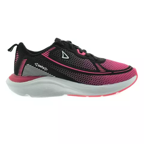 Zapatilla deportiva acordonada negro rosa 36/41 - Seta - comprar online