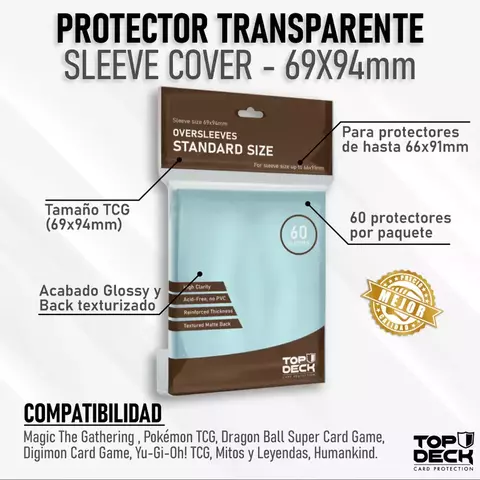 Cubre Protectores TOPDECK Standard 69x94mm 60 un