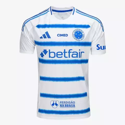 Camisa Cruzeiro II 25/26 - Torcedor Adidas Masculina - Branca e azul e Com Todos os Patrocínios - comprar online