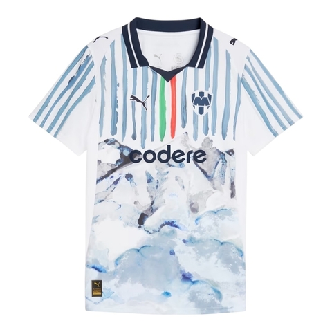 Camisa Monterrey Edição especial Mundial de Clubes II 25/26 - Torcedor Puma Feminina - Branca com detalhes em azul