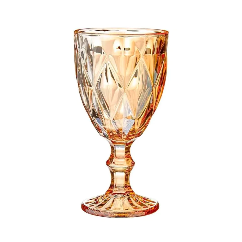 Taça de Vidro Diamante Âmbar 340 ml Elegante e Sofisticada - comprar online