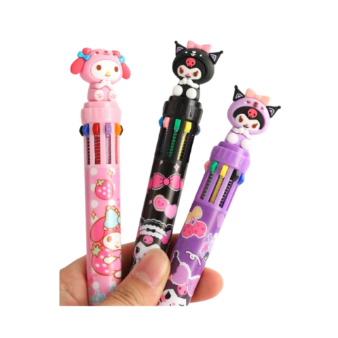 Lapicera Kawaii x 10 colores