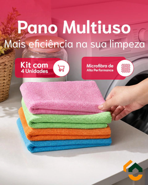 PANO MULTIUSO MICROFIBRA 30X30CM C/4