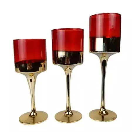 CONJ CANDELABRO VIDRO LISO 22,5/17,5/19,5 COM 3 VM/DOU - comprar online