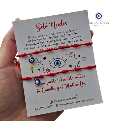 Pulseras 7 nudos con Ojo Turco
