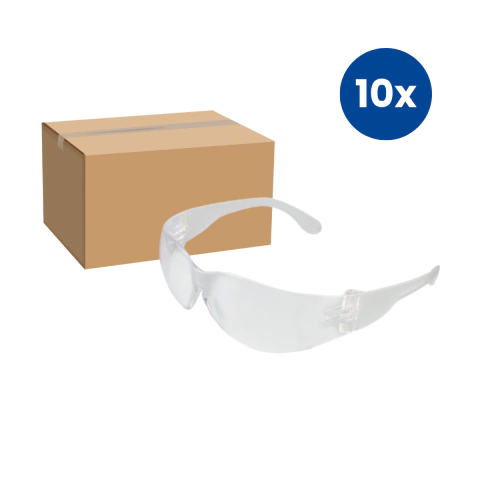 Kit 10 Óculos de Proteção Mrx Leo Incolor - Maxxi Mais | CA 48017