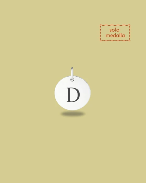 Medalla Inicial 10mm plateada - comprar online