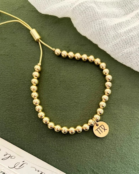 Pulsera Aura Zodiaco Dorada (10mm) - comprar online