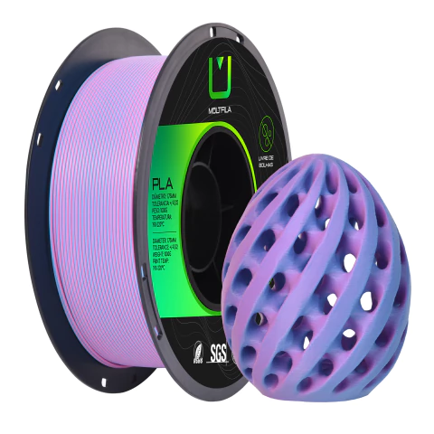 Filamento Pla Matte Duo Color Azul e Vermelho 1KG Multfila 1.75mm