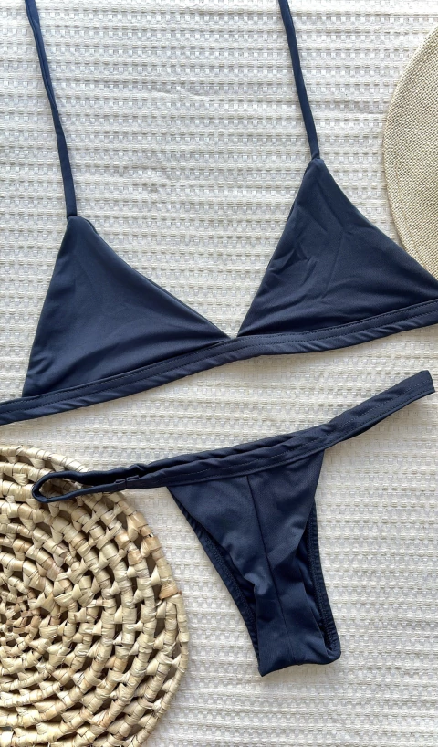 Biquíni Fita com Top Triângulo Petróleo