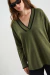 Sweater Escote V Con Vivos - Cressia 