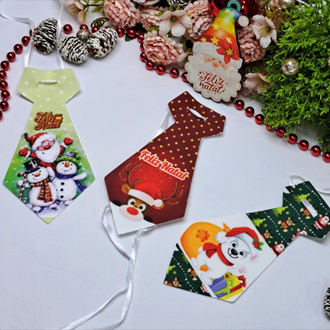Gravata Natal Tecido Sortidos 10 Unidades - comprar online