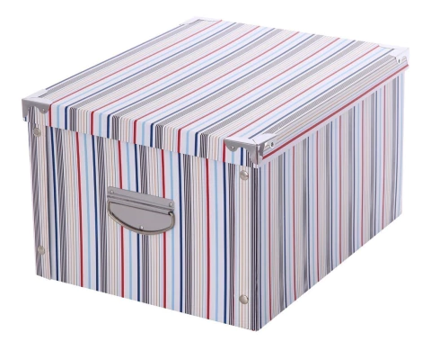 Caja Organizadora Rayada Blanca 43x35x25cm The Pel