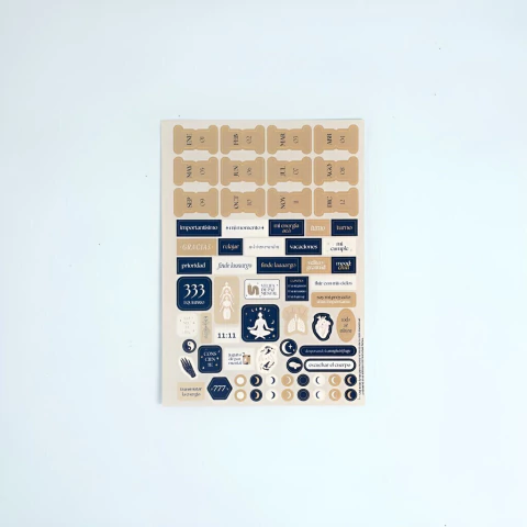 Plancha De Stickers A5 Mindful Pantone Gold Paprika