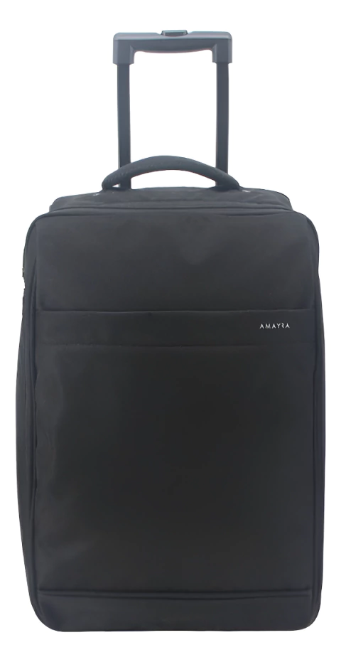 Bolso Valija Viaje C/carro Plegable Amayra 21'' Negro