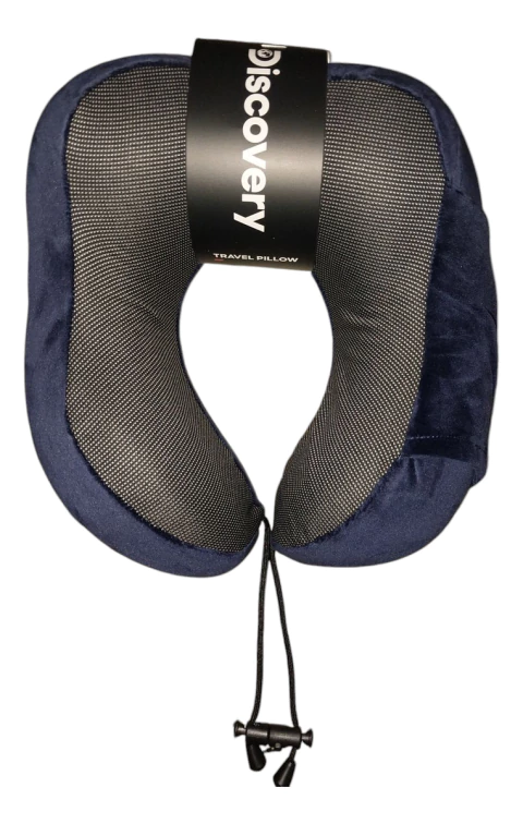 Almohada Viaje Viscolelastica Memory Discovery Afelpada Azul