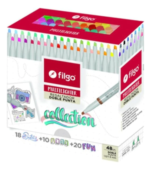Resaltador Doble Punta Filgo Multilighter X 48 Collection