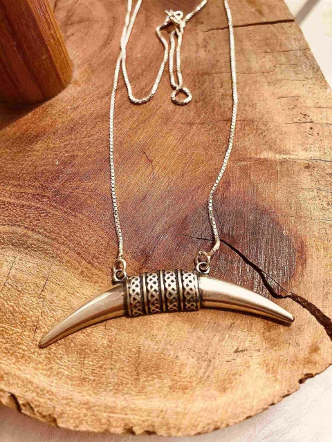 COLAR DE PRATA DENTE DE SABRE