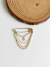 BROCHE ALFINETE CORRENTE PEROLAS DOURADO